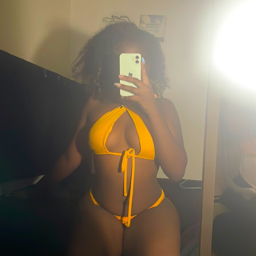 Yellow two piece bikini